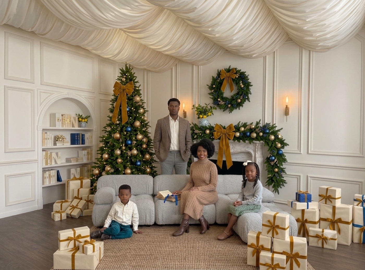 the ribboned tree of the Blanc Set in Navy
